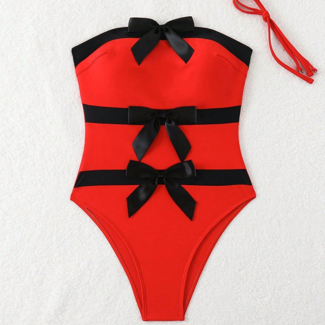 Damen Bandeau-Badeanzug mit dekorativen Schleifen Echo Archiv