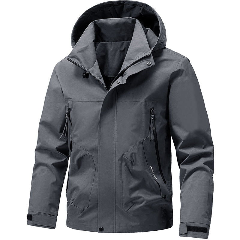 Herren Atmungsaktive Softshell Outdoorjacke mit winddichter Membran, verstellbarer Kapuze und Reißverschlusstaschen Echo Archiv