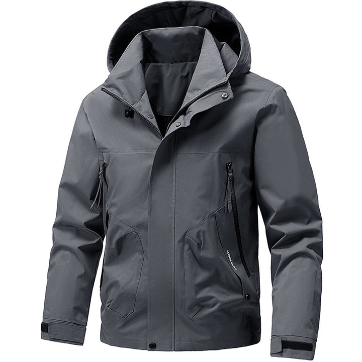 Herren Atmungsaktive Softshell Outdoorjacke mit winddichter Membran, verstellbarer Kapuze und Reißverschlusstaschen Echo Archiv