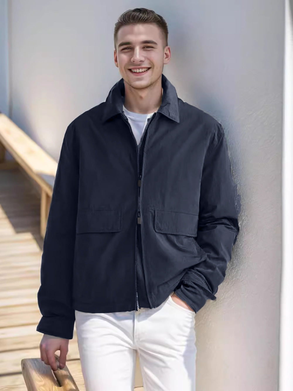 Herren leichte Übergangsjacke mit praktischen Brusttaschen und modernem Schnitt Echoarchiv