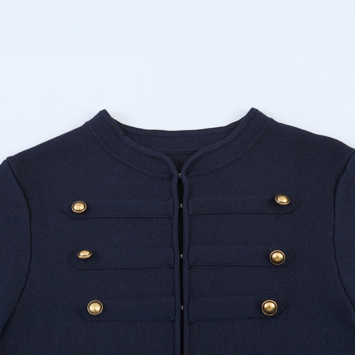 Damen Militärisch inspirierte Kurzjacke mit goldener Zierknopfleiste Echo Archiv