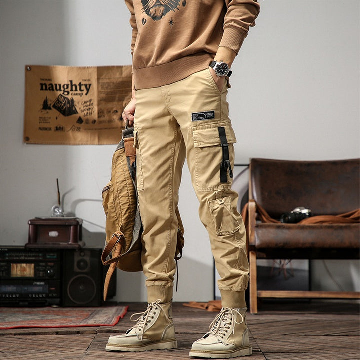 Herren Cargo-Jogginghose mit Multifunktions‑Taschen, verstellbaren Riemen & gerippten Bündchen Echoarchiv