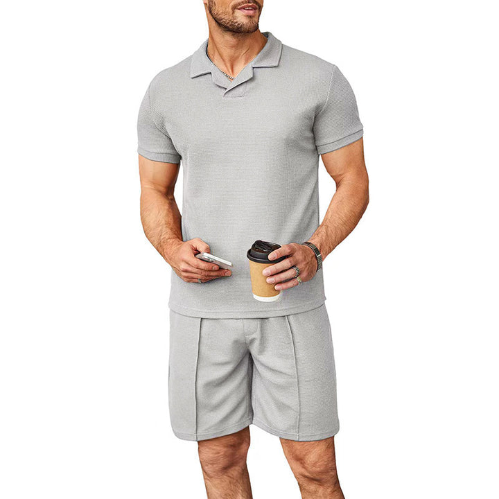 Herren sportliches Kurzarm-Set aus atmungsaktivem Material mit strukturiertem Design Echoarchiv
