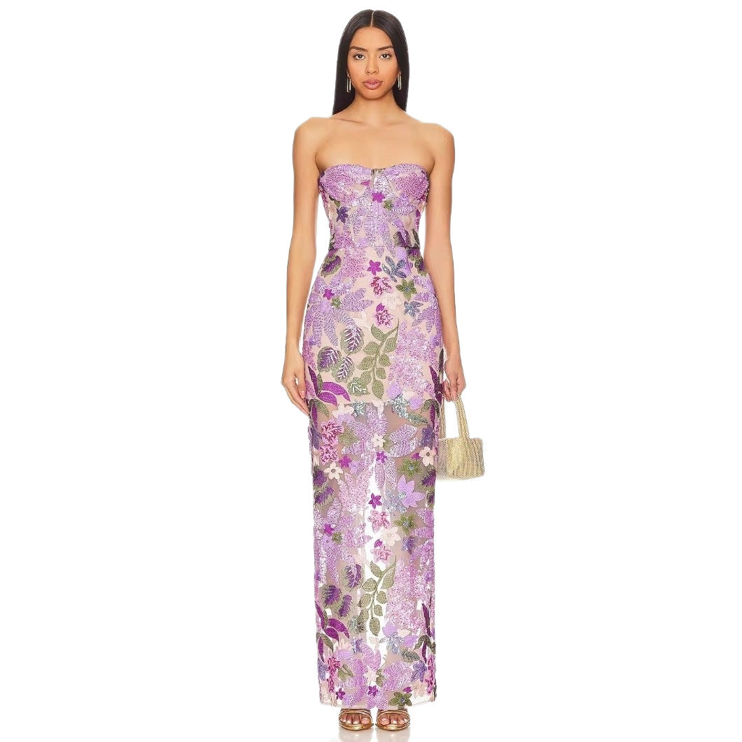 Damen Schickes Abendkleid mit floralem Design und figurbetonter Silhouette Echo Archiv