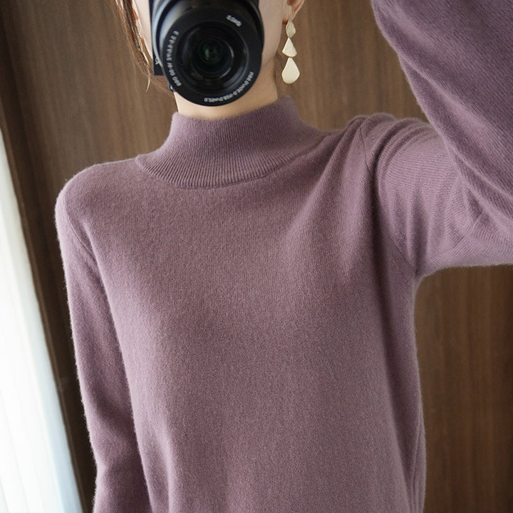 Damen Mockneck-Pullover aus flauschigem Angora-Mix mit legerer Ballonärmel-Silhouette Echoarchiv
