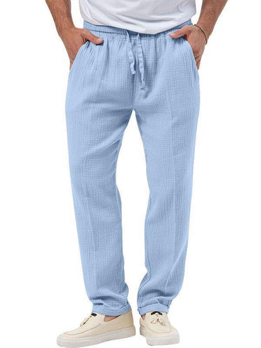 Herren legere Leinen-Hose mit elastischem Bund und praktischen Seitentaschen Echoarchiv