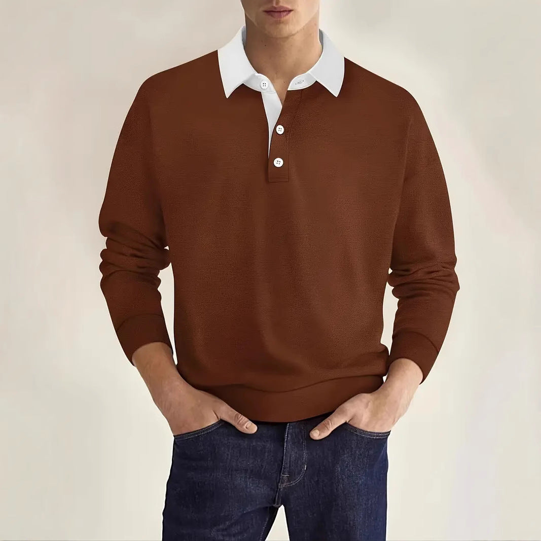 Herren Poloshirt mit modernem Kragen und strukturierter Oberfläche Echoarchiv