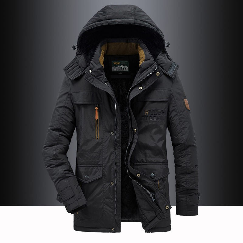 Herren nan isolierte Kapuzenparka mit Sherpa-Innenfutter, winddichter Front und Multifunktions-Taschen Echo Archiv