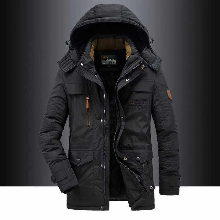 Herren nan isolierte Kapuzenparka mit Sherpa-Innenfutter, winddichter Front und Multifunktions-Taschen Echo Archiv