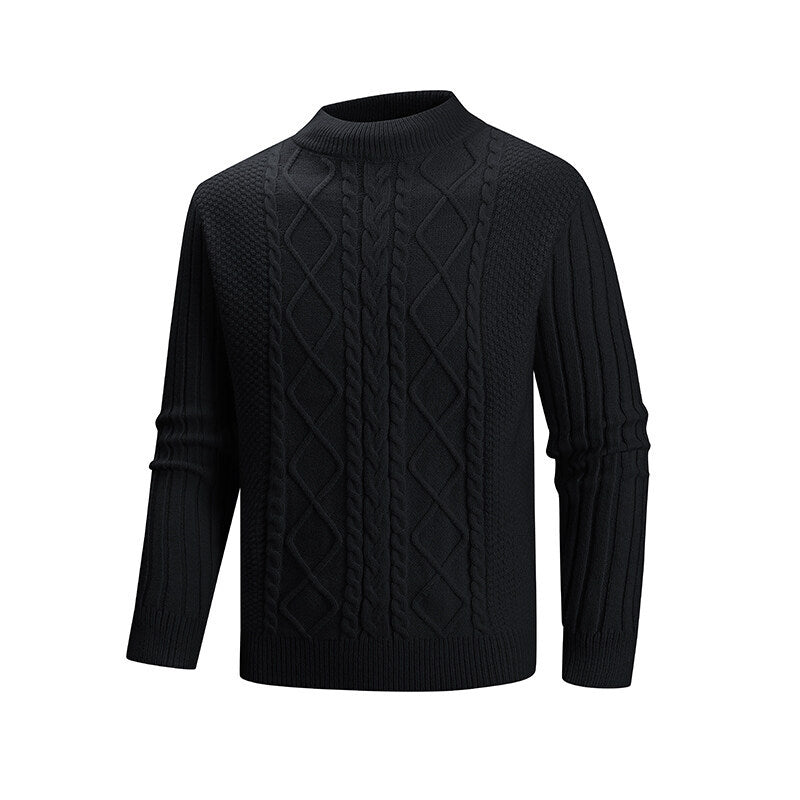 Herren Strickpullover mit strukturiertem Design und hohem Kragen Echoarchiv