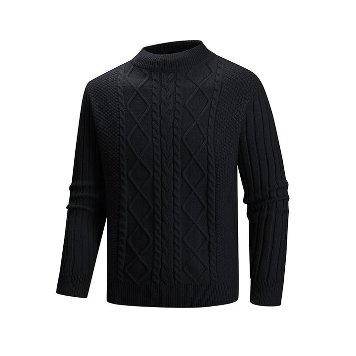Herren Strickpullover mit strukturiertem Design und hohem Kragen Echoarchiv