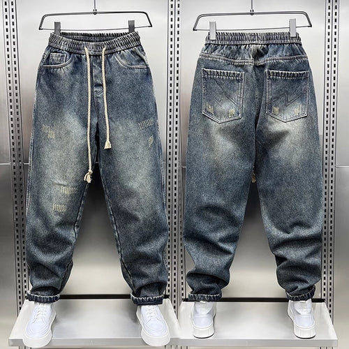 Herren Bequeme und lockere Denim-Hose Echoarchiv