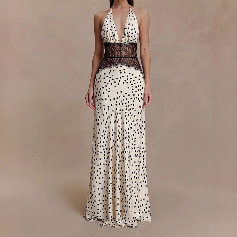 Damen Elegantes Abendkleid mit Spitzeneinsatz Echo Archiv
