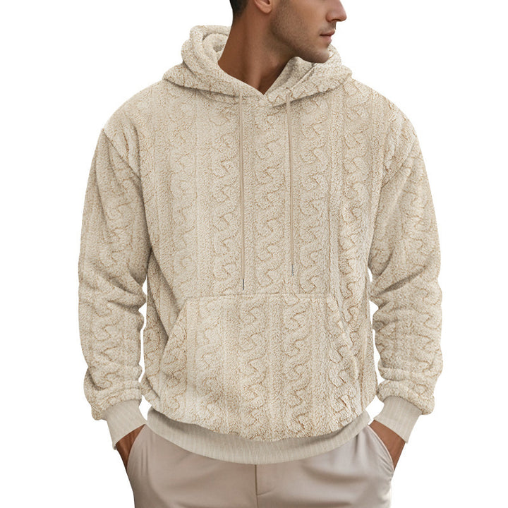 Herren kuscheliger Kapuzenpullover mit strukturiertem Design Echoarchiv
