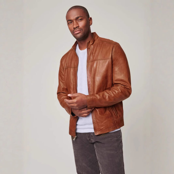 Herren Lederjacke im klassischem Design mit praktischen Taschen Echoarchiv