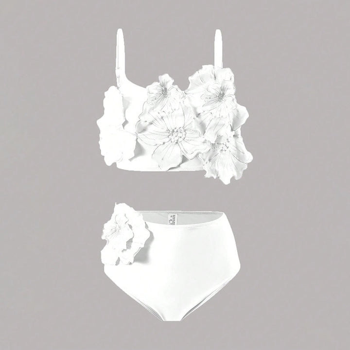 Damen Bikini-Set mit floralem 3D-Design und hochgeschnittenem Unterteil Echo Archiv