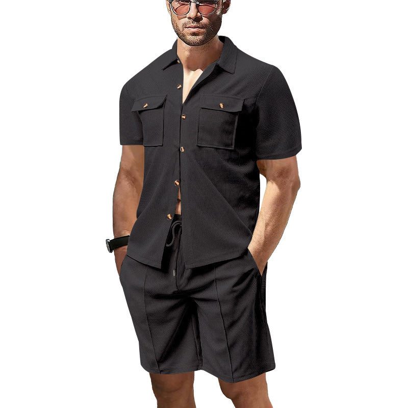 Herren Kurzarm-Hemd und lässige Shorts im modernen Design Echoarchiv