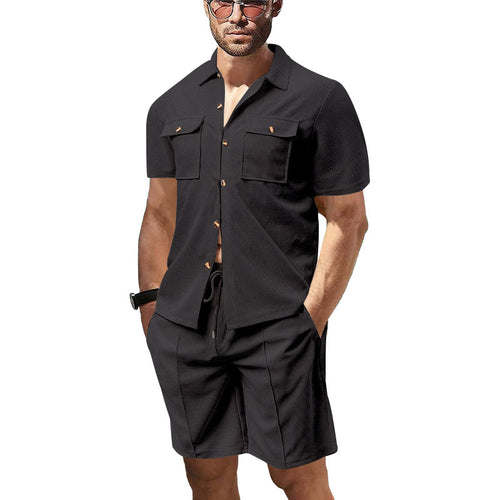 Herren Kurzarm-Hemd und lässige Shorts im modernen Design Echoarchiv