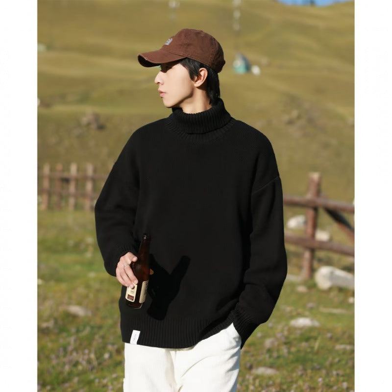 Damen Oversize-Rollkragenpullover aus weichem Baumwollmix mit gerippten Bündchen und verlängertem Saum Echoarchiv