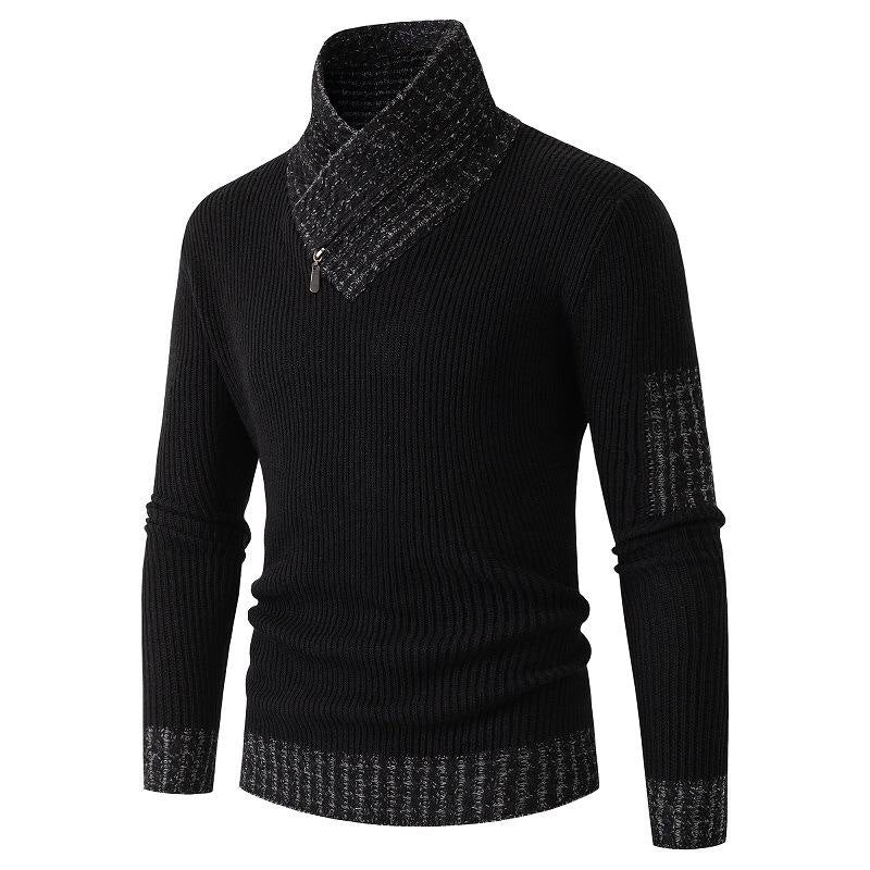Herren modischer Strickpullover mit asymmetrischem Kragen Echoarchiv