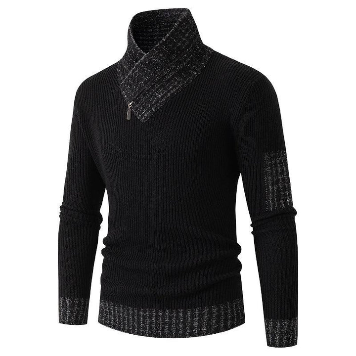 Herren modischer Strickpullover mit asymmetrischem Kragen Echoarchiv