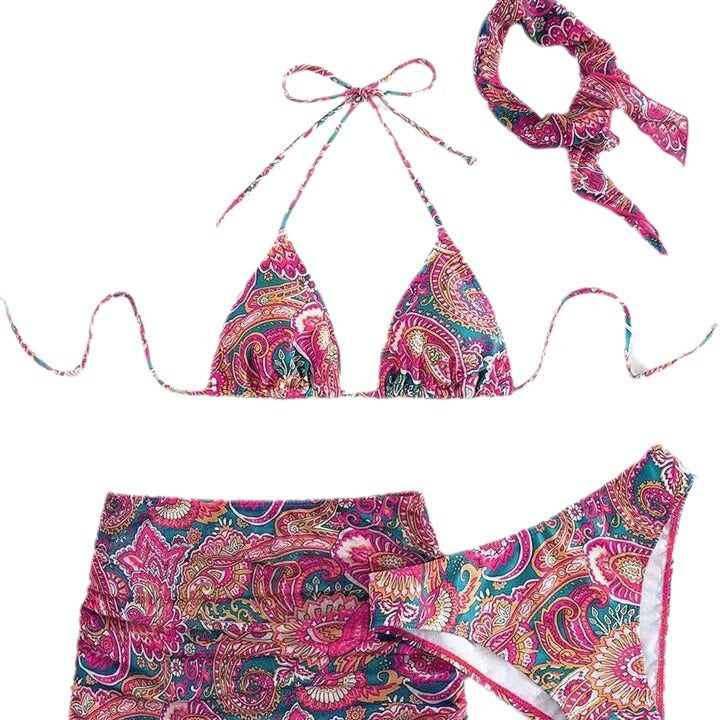 Damen Bikini-Set mit trendigem Paisleymuster und anpassbarem Rock Echo Archiv
