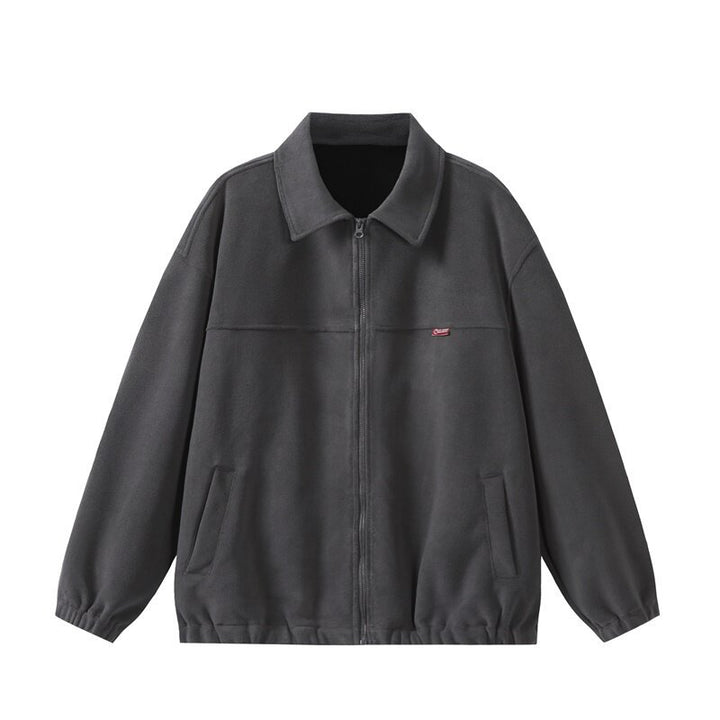 Unisex Fleece‑Blousonjacke im Boxy‑Cut mit Hemdkragen, durchgehendem Reißverschluss und elastischem Saum Echoarchiv