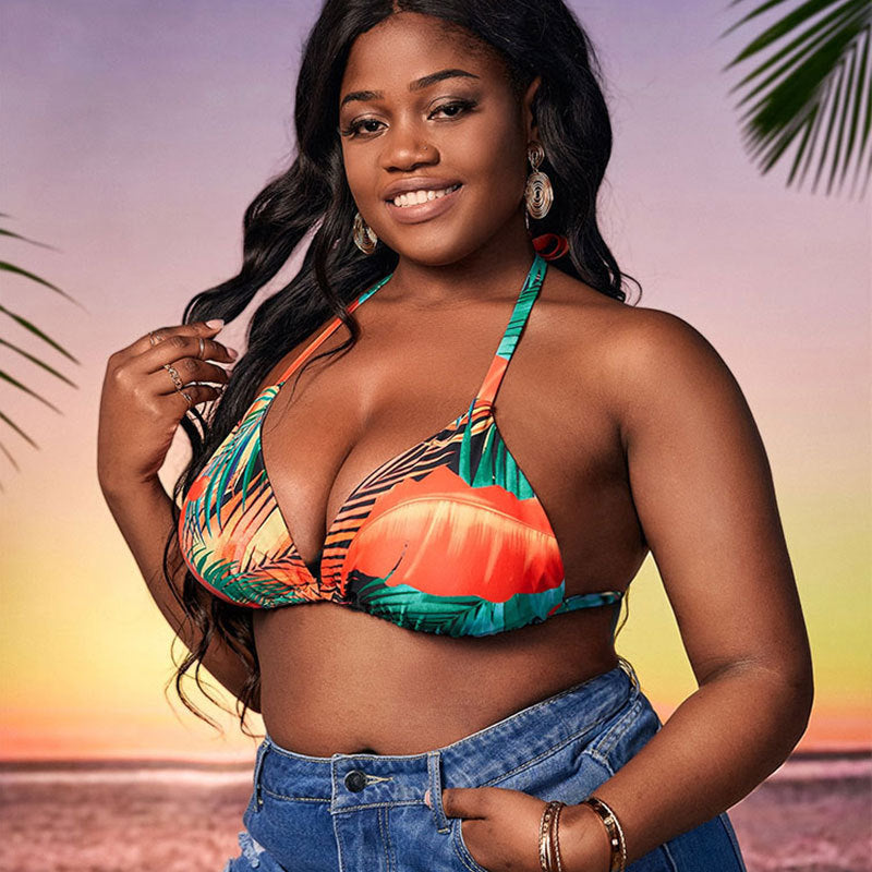 Damen Triangel-Bikini mit buntem Blumenmuster Echo Archiv