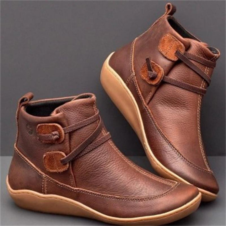 Damen elegante knöchelhohe Komfort-Stiefelette mit doppeltem Riemenverschluss und flexibler Leichtsohle Echo Archiv