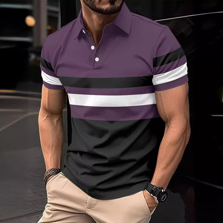 Herren Trendy Gestreiftes Aktiv Polo-Shirt Echoarchiv