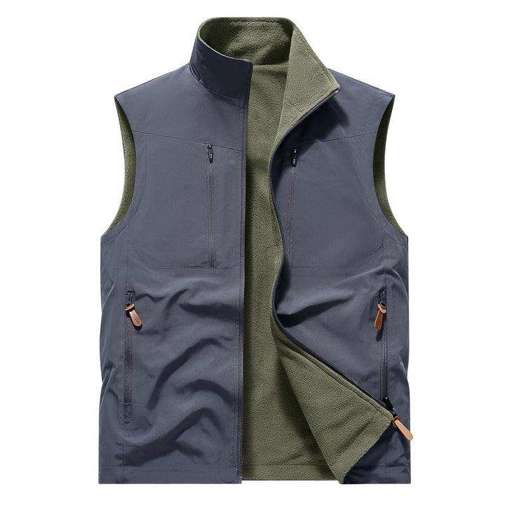 Herren Winddichte Softshell‑Weste mit Fleece‑Futter & Multifunktionstaschen Echoarchiv