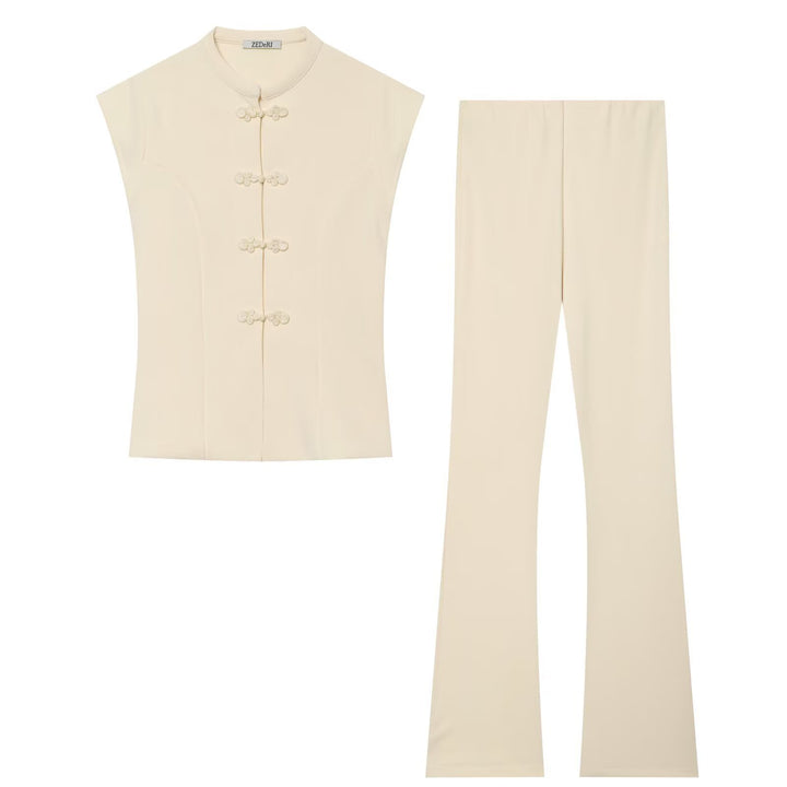 Damen Hochtaillierte Jersey‑Schlaghose mit elastischem Bund Echo Archiv