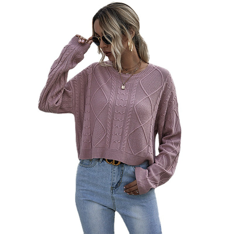 Damen Oversize Zopfstrickpullover mit Ajourdetails Echoarchiv