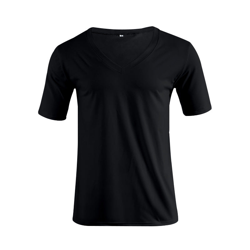 Herren nan V-Ausschnitt T‑Shirt aus feinem Jersey mit schmaler Silhouette und flachen Nähten Echo Archiv
