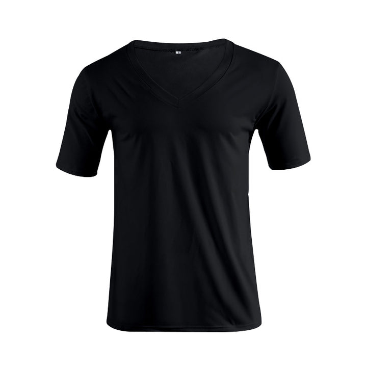 Herren nan V-Ausschnitt T‑Shirt aus feinem Jersey mit schmaler Silhouette und flachen Nähten Echo Archiv
