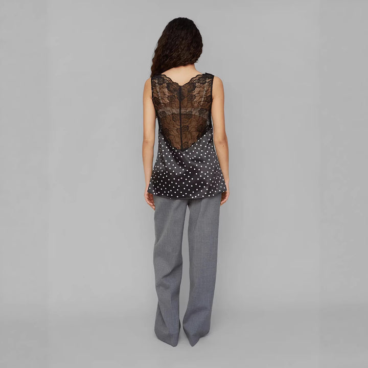 Damen Spitzen-Cami mit Polka-Dots und eleganten Details Echo Archiv