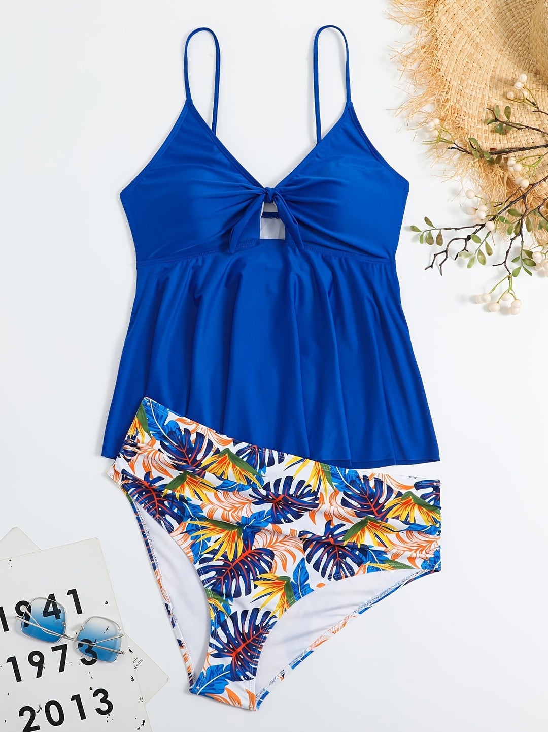 Damen Tankini-Set mit modischem Floral-Design und verstellbaren Trägern Echo Archiv