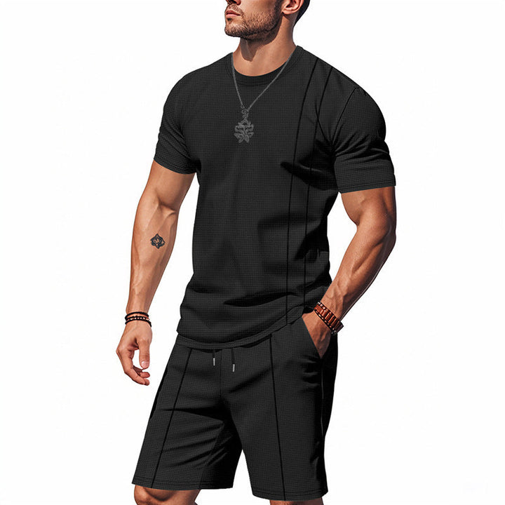 Herren Sportliches Kurzarm- und Shorts-Set aus atmungsaktivem Material Echoarchiv