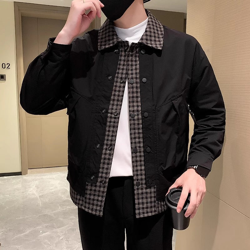 Herren Modische Utility Jacke mit hochschließendem Kragen Echoarchiv