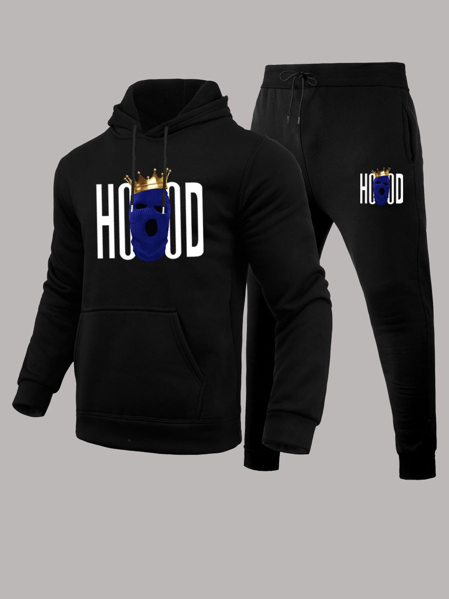Herren Hoodie und Jogginghose Set mit auffälligem Grafikdesign Echoarchiv