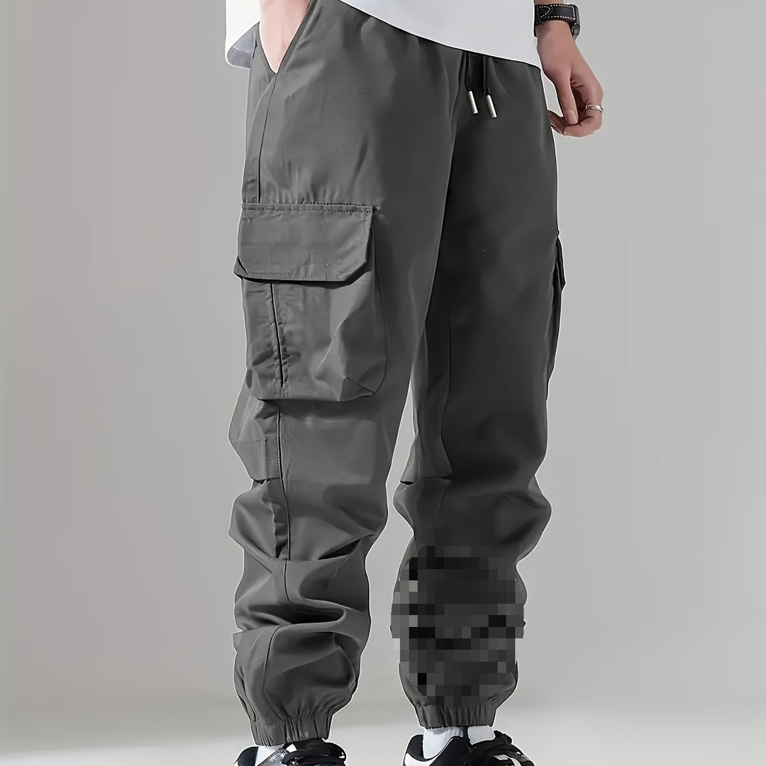 Herren Cargo-Jogginghose mit Kordelzug, Mehrfachtaschen & elastischen Bündchen Echoarchiv