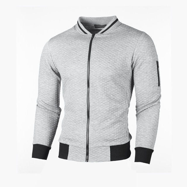 Herren Sweatjacke mit hochwertiger Struktur und sicherer Reißverschlusstasche – Taviero