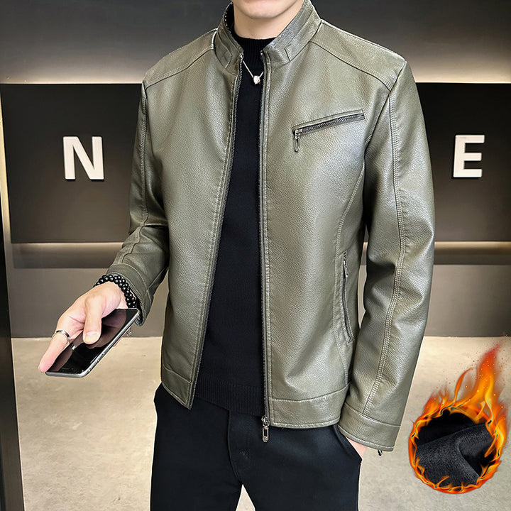 Herren Modische Kunstlederjacke mit praktischen Reißverschlusstaschen Echo Archiv 1788322121