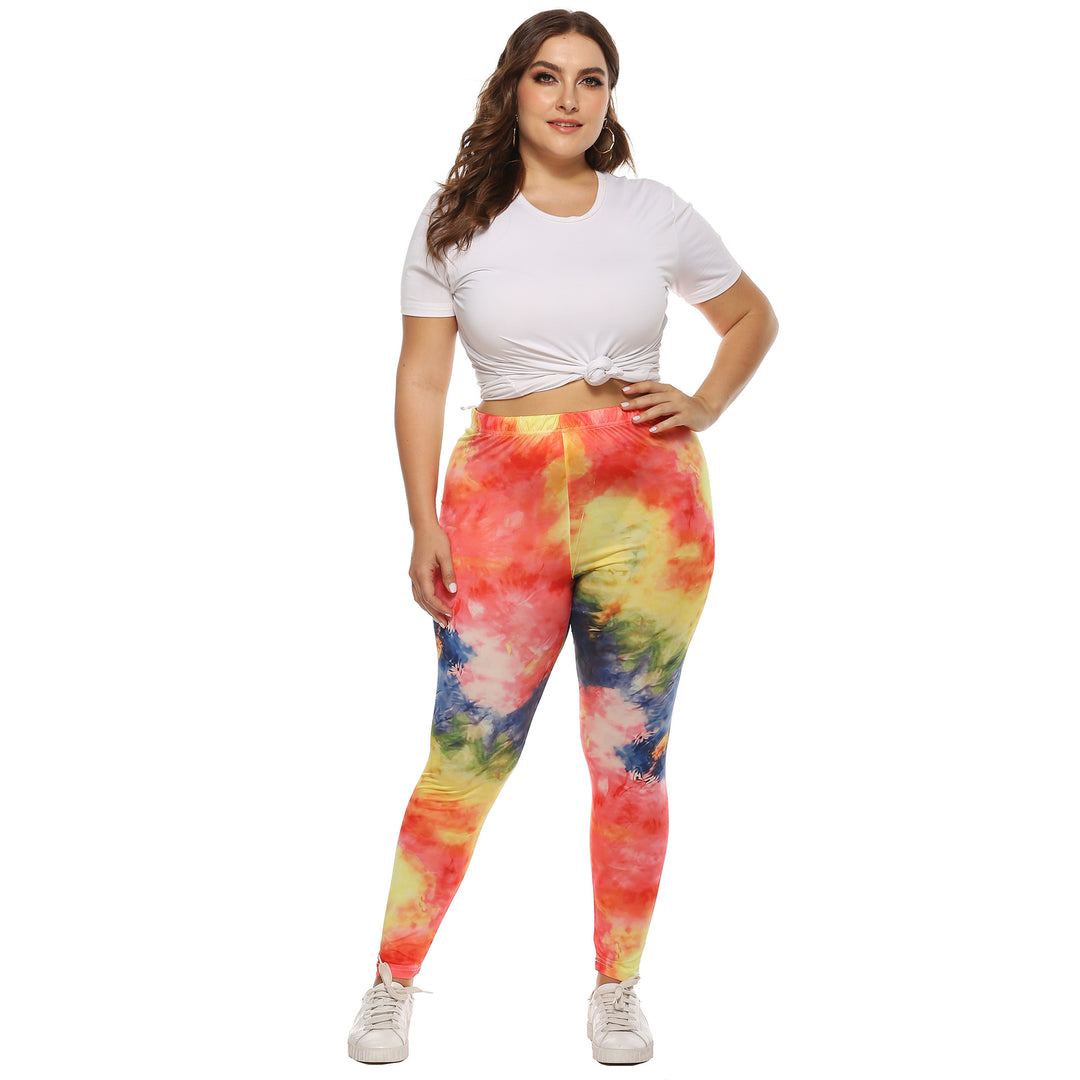 Damen farbenfrohe Leggings mit modernem Batikmuster Echo Archiv