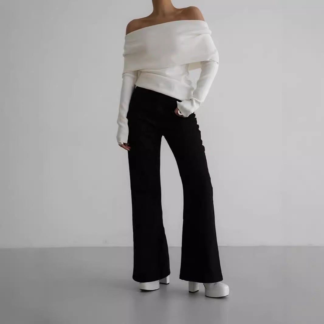 Damen Off-Shoulder Strickoberteil mit elegantem Schnitt Echoarchiv