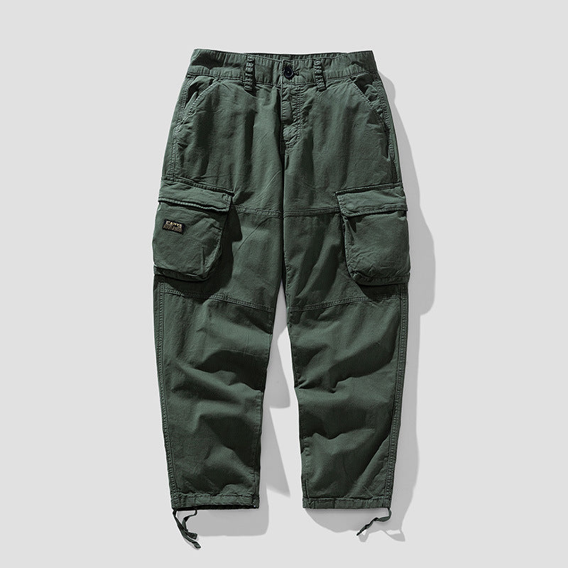 Herren Cargo‑Hose im Utility‑Workwear‑Stil mit großen Klappentaschen, Kniepaneelen und Kordelabschluss Echo Archiv