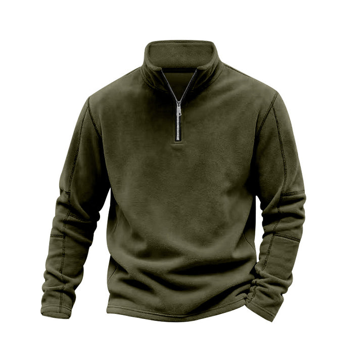 Herren nan leichter Fleece-Pullover mit halbem Reißverschluss und Stehkragen Echo Archiv