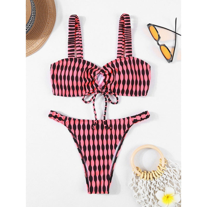 Damen Triangel-Bikini mit modischem Wickel-Design und verstellbaren Trägern Echo Archiv