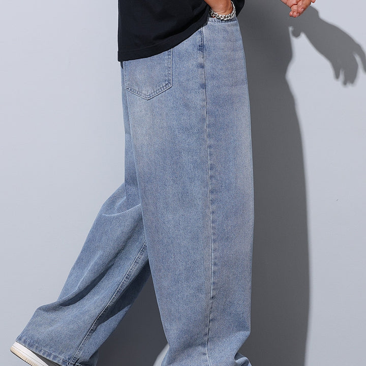 Herren Weite Baggy-Jeans aus leichtem Denim mit tiefer Schrittführung Echoarchiv