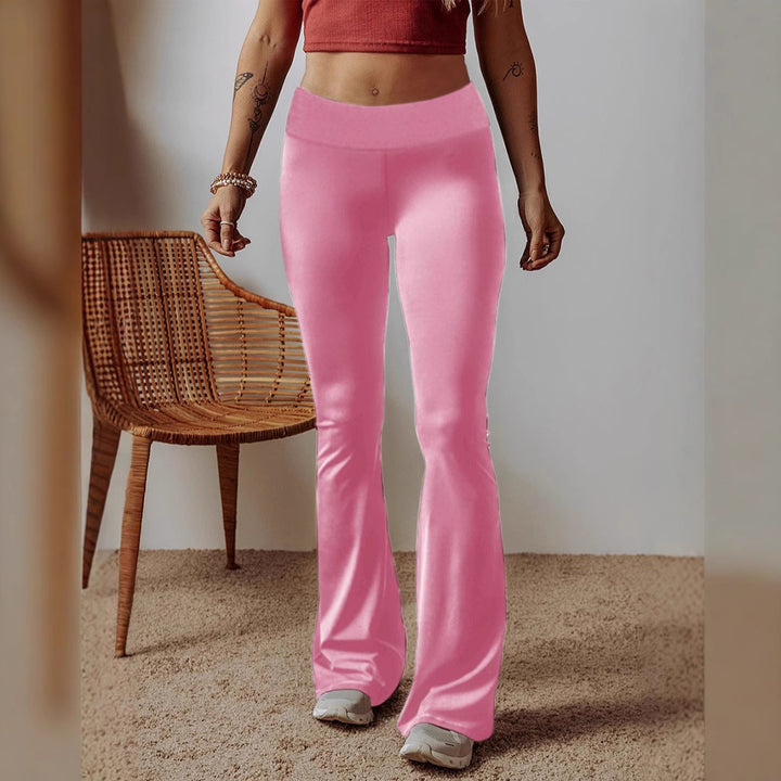 Damen High-Waist Flare-Hosen aus Stretch-Jersey mit weitem Schlag Echoarchiv